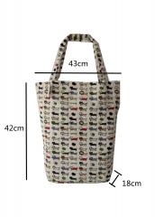 Lovely full printing Promotional natural cotton carry tote shoulder shopping bag