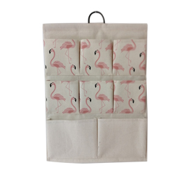 3 Pocket Hanging Bag Cotton And Linen Wall Mounted Storage Bag Behind The Door