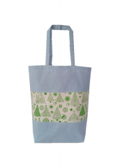 Splicing Floral printing Promotional natural cotton carry tote shoulder shopping bag