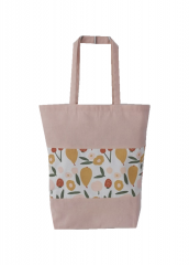 Splicing Floral printing Promotional natural cotton carry tote shoulder shopping bag