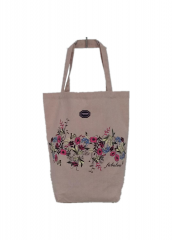 Lovely Floral printing Promotional natural cotton carry tote shoulder shopping bag