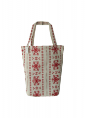 Christmas style full printing Promotional natural cotton carry tote shoulder shopping bag