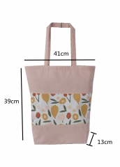 Hot stamping printing Promotional natural cotton carry tote shoulder shopping bag