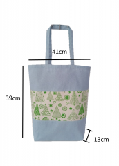 Gold stamping on grey base Promotional natural cotton carry tote shoulder shopping bag