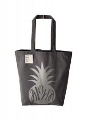 Gold stamping on grey base Promotional natural cotton carry tote shoulder shopping bag