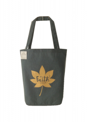 Gold stamping on grey base Promotional natural cotton carry tote shoulder shopping bag