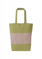 Yellow Stripe Splicing Promotional natural cotton carry tote shoulder shopping bag