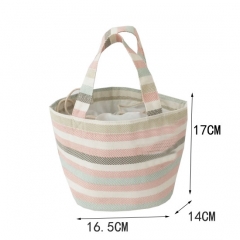 Portable reusable cotton tote insulated lunch bag for women