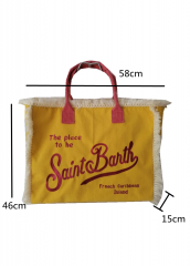 New Style Large Capacity Eco Friendly Cotton Canvas Embroidery Summer Beach Bag With cotton rope handle and tassel