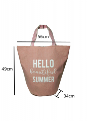 fashion popular summer time cotton beach bag offset print shoulder bag