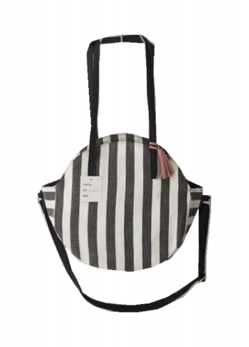 Ladies fashion popular stripe beach bag vintage straw shoulder bag with Adjustable PU shoulder strap