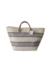 Natural women popular beach bag vintage straw paper shoulder bag with High quality thickened PU handle