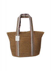 Newly Eco Friendly straw Large Capacity Summer Beach Bag With color matching ribbon handle