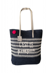 Large Capacity New Style Eco Friendly straw Embroidery Summer Beach Bag With high quality PU handle