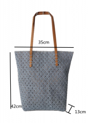 Fashion Women Summer Beach Large Tote Bag Casual Shoulder Bag Handmade Straw Baske Portable PU handle straw bag woven bag large capacity beach bag