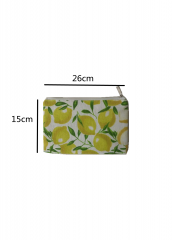 New Look The leaf series Custom Cotton Bags Wholesale Portable Print Logo Cotton Canvas Small custom zip make up cotton pouch bag/Cosmetic Bag Makeup Bag With lining change purse