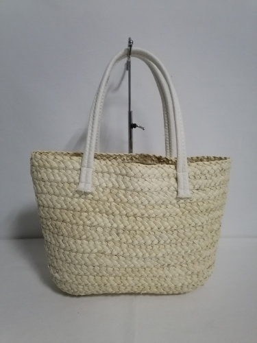 Straw bag hand weaving bag with cotton rope tote bag custom made