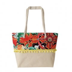 Hot Selling wholesale high quality Eco Friendly Digital Printed Big Size polyester Beach bag