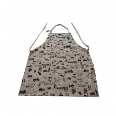 Wholesale Cotton Polyester Waterproof Chef Cooking Aprons Adjustable Double Neck Strape For Cafe Restaurants Kitchen Apron