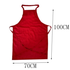 Customized Women 2 Pockets Advertising Cotton String Washable Bib Apron For Kitchen Cooking Cleaning