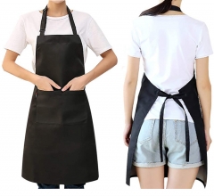 Wholesale Custom Logo Plain Black Cotton Polyester Waterproof Chef Cafe BBQ Food Cooking Cleaning Bib Aprons Kitchen Apron