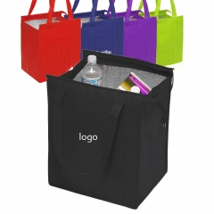 Waterproof high quality Large folding non woven Reusable Insulated Totes Lunch Cooler Carry Bag