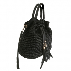 promotion raffia straw knitted backpack and shoulder bag