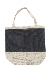 mesh bag combined cotton Promotional natural cotton carry tote shoulder shopping bag