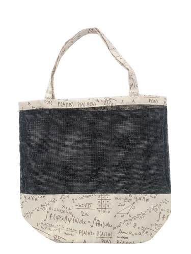 mesh bag combined cotton Promotional natural cotton carry tote shoulder shopping bag