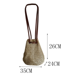 New Women's Woven Bag Summer Leisure Fashion Vacation Woven Straw Beach Backpack