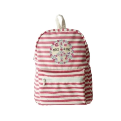 Cotton fabric flower backpack for Female, School student