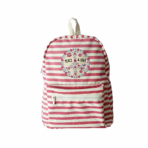 Cotton fabric flower backpack for Female, School student