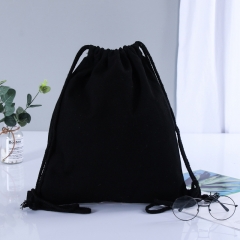 Hot Sale Custom Gift Cotton Cloth Drawstring Backpack Cotton Canvas Bag With Logo