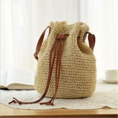 Girls backpack bag straw crochet crochet raffia bag