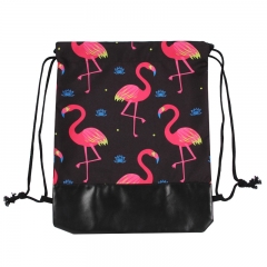 latest design flamingo Sports Polyester Drawstring Backpack