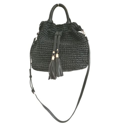 promotion raffia straw knitted backpack and shoulder bag