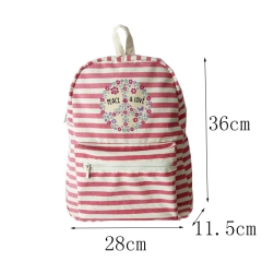 Cotton fabric flower backpack for Female, School student