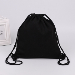 Hot sale many colors eco friendly durable drawstring canvas cotton backpack carrying bag