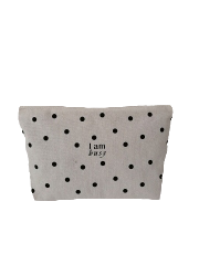 New Look Custom Cotton Bags Wholesale Portable Print Logo Cotton Canvas Small custom zip make up cotton pouch bag/Cosmetic Bag Makeup Bag With lining change purse