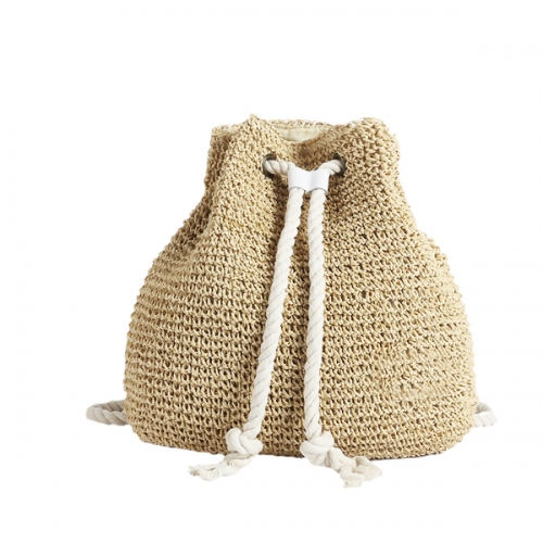 Summer beach women natural Pure hand knitting new collnection strawbag weave Backpack