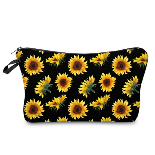 New Look Custom Flower Cotton Bags Wholesale Portable Print Logo Cotton Canvas Small custom zip make up cotton pouch bag/Cosmetic Bag Makeup Bag With lining change purse