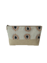 Custom Cotton and Linen Bags Wholesale Portable Eco Friendly Digital Print Small custom zip cotton pouch bag/Cosmetic Bag Makeup Bag With lining change purse