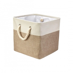 High Quality Printing Logo Wholesale Thick Non-Woven Rope Eva Lining Clothing Foldable Storage Box