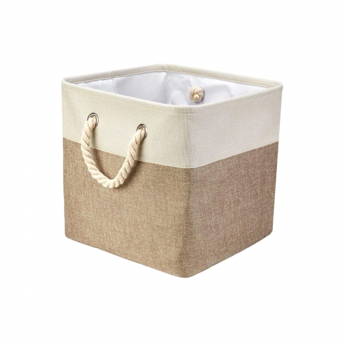 High Quality Printing Logo Wholesale Thick Non-Woven Rope Eva Lining Clothing Foldable Storage Box