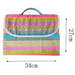 Fashionable designer full color printing pattern cotton Beach blanket with high quality rope handle