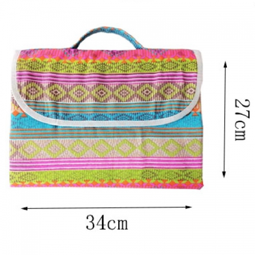 Fashionable designer full color printing pattern cotton Beach blanket with high quality rope handle