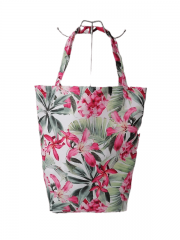 Full print with background color Promotional natural cotton carry tote shoulder shopping bag