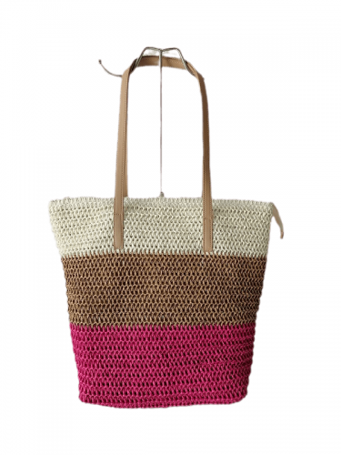 Reusable Hot selling Newly Eco Friendly straw Large Capacity Summer Beach Bag With Pu handle custom made