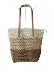 Reusable Hot selling Newly Eco Friendly straw Large Capacity Summer Beach Bag With Pu handle custom made