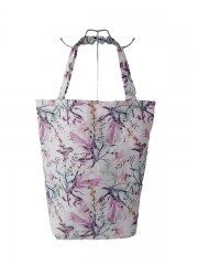 Floral printing Promotional natural cotton carry tote shoulder shopping bag